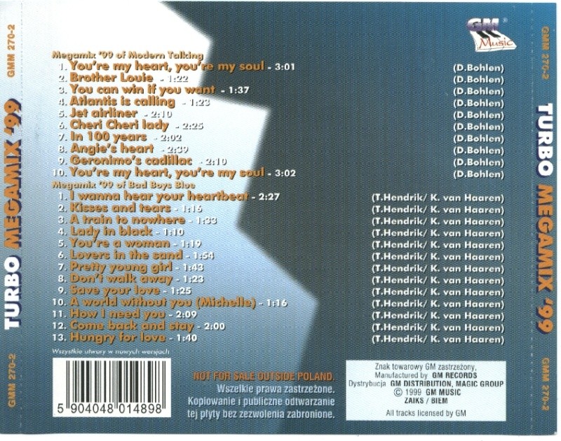 Geronimo's Cadillac & Bad Boy - Turbo Megamix '99 Geronimo's Cadillac & Bad Boy - Turbo Megamix '99
