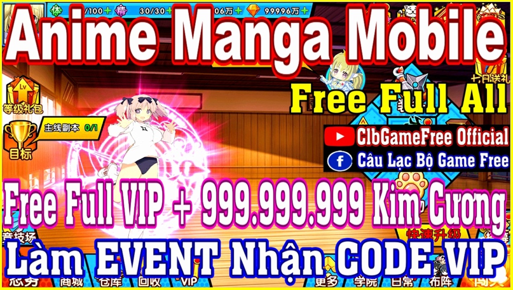 Đại Chiến Anime Manga - Free Full VIP + 1 Tỷ Kim Cương - Game Dàn Trận Theo  Lượt